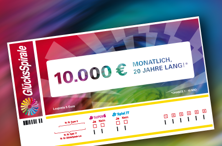 Der Hauptgewinn der Glücksspirale: 10.000€ monatlich, 20 Jahre lang!